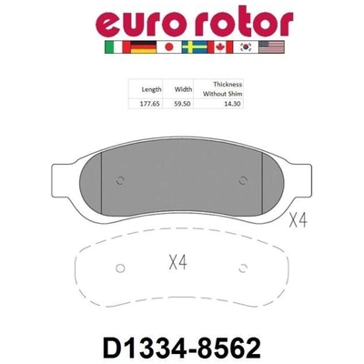 Rear Disc Pads by EUROROTOR - XD1334H pa3