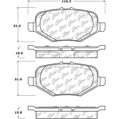 Rear High Performance Pads by CENTRIC PARTS - 306.16120 pa1