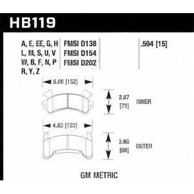 Rear High Performance Pads by HAWK PERFORMANCE - HB119F.594 pa22