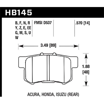 HAWK PERFORMANCE - HB145N.570 - Rear High Performance Pads pa26