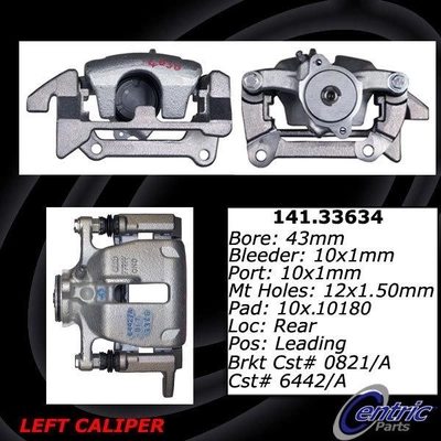 Rear Left Rebuilt Caliper With Hardware by CENTRIC PARTS - 141.33634 pa3