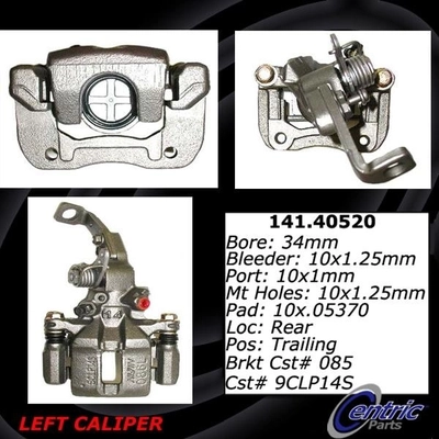 Rear Left Rebuilt Caliper With Hardware by CENTRIC PARTS - 141.40520 pa12