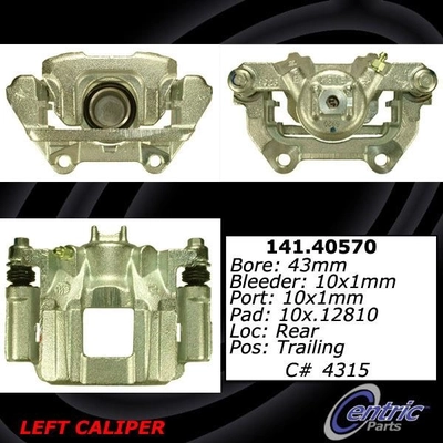 Rear Left Rebuilt Caliper With Hardware by CENTRIC PARTS - 141.40570 pa10