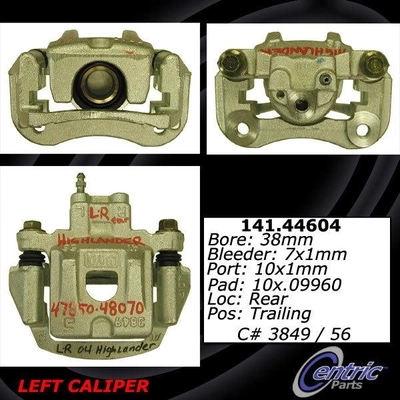 Rear Left Rebuilt Caliper With Hardware by CENTRIC PARTS - 141.44604 pa12