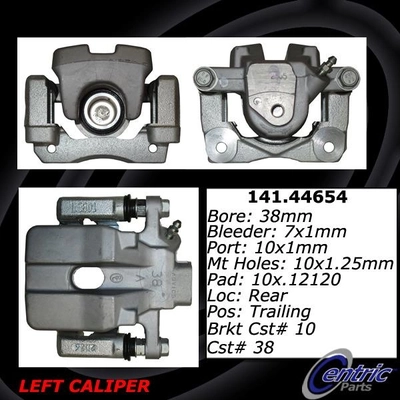 Rear Left Rebuilt Caliper With Hardware by CENTRIC PARTS - 141.44654 pa1