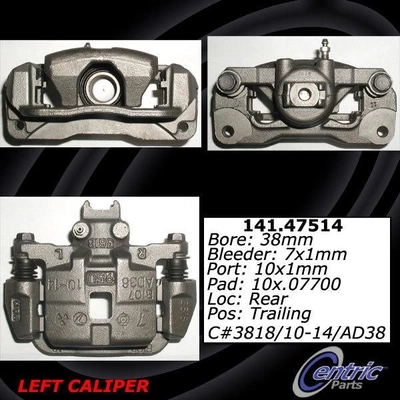 Rear Left Rebuilt Caliper With Hardware by CENTRIC PARTS - 141.47514 pa6