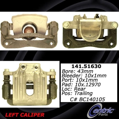 Rear Left Rebuilt Caliper With Hardware by CENTRIC PARTS - 141.51630 pa2