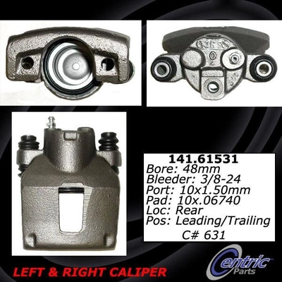 Rear Left Rebuilt Caliper With Hardware by CENTRIC PARTS - 141.61531 pa3