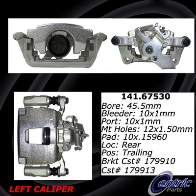 Rear Left Rebuilt Caliper With Hardware by CENTRIC PARTS - 141.67530 pa9