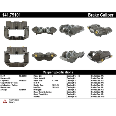 Rear Left Rebuilt Caliper With Hardware by CENTRIC PARTS - 141.79101 pa7