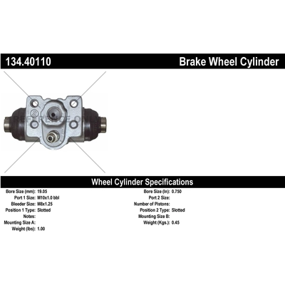 Rear Left Wheel Cylinder by CENTRIC PARTS - 134.40110 pa2