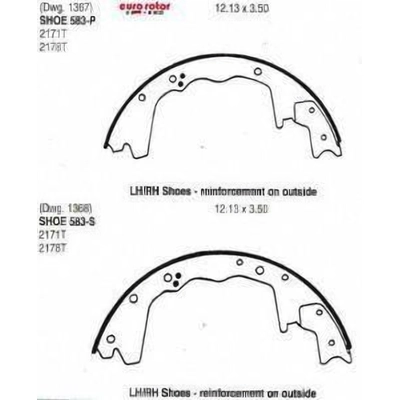 Rear New Brake Shoes by EUROROTOR - 583 pa2