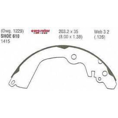 Rear New Brake Shoes by EUROROTOR - 610 pa1