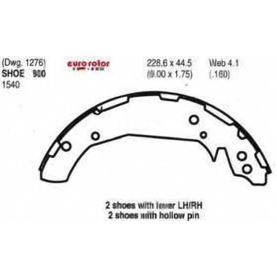 EUROROTOR - 800 - Rear New Brake Shoes pa3