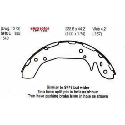 Rear New Brake Shoes by EUROROTOR - 805 pa1