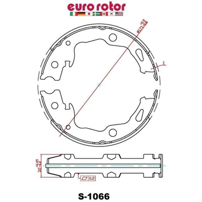 Rear Parking Brake Shoes by EUROROTOR - 1066 pa3