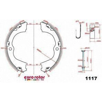 Rear Parking Brake Shoes by EUROROTOR - 1117 pa1