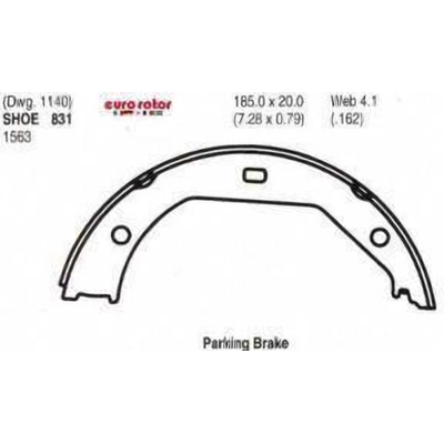 Rear Parking Brake Shoes by EUROROTOR - 831 pa2