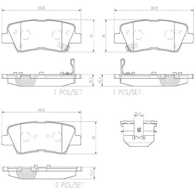 Rear Premium Ceramic Pads by BREMBO - P30067N pa8