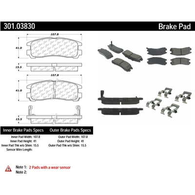 Rear Premium Ceramic Pads by CENTRIC PARTS - 301.03830 pa1