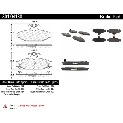 Rear Premium Ceramic Pads by CENTRIC PARTS - 301.04130 pa4