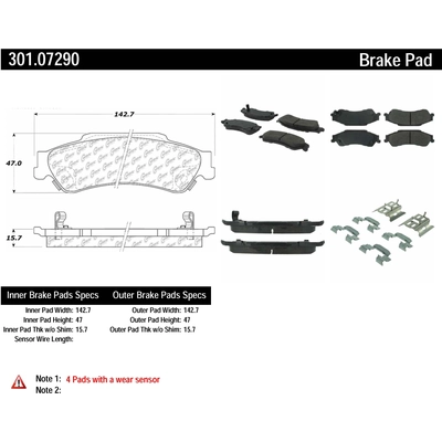 Rear Premium Ceramic Pads by CENTRIC PARTS - 301.07290 pa5