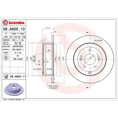 BREMBO - 08.A600.11 - Brake Disc pa2