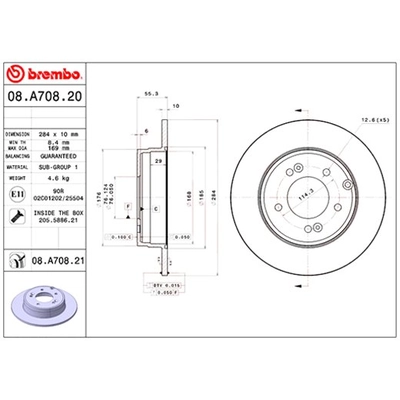 BREMBO - 08.A708.21 - Brake Disc pa1