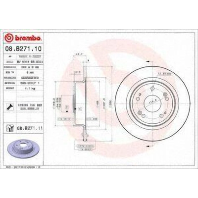 Rear Premium Rotor by BREMBO - 08.B271.11 pa3