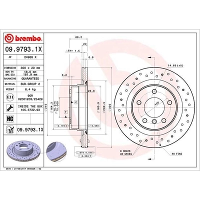 Rear Premium Rotor by BREMBO - 09.9793.1X pa4