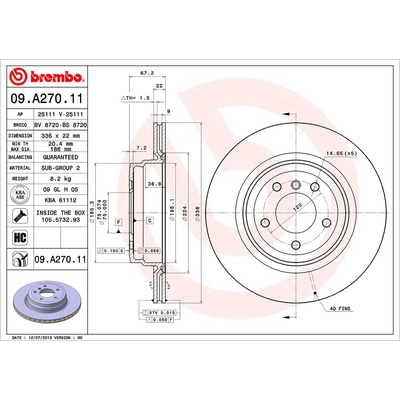 BREMBO - 09.A270.11 - Brake Disc pa2