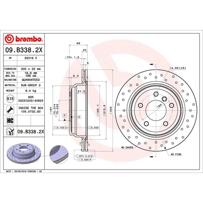 BREMBO - 09.B338.2X - Brake Disc pa1