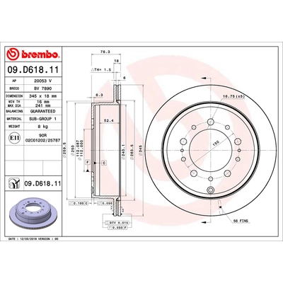 BREMBO - 09.D618.11 - Brake Disc pa2