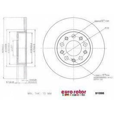 Rear Premium Rotor by EUROROTOR - 51205 pa3