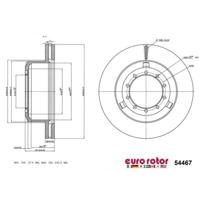 Rear Premium Rotor by EUROROTOR - 54467 pa3