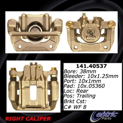 Rear Right Rebuilt Caliper With Hardware by CENTRIC PARTS - 141.40537 pa5