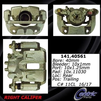 Rear Right Rebuilt Caliper With Hardware by CENTRIC PARTS - 141.40561 pa11