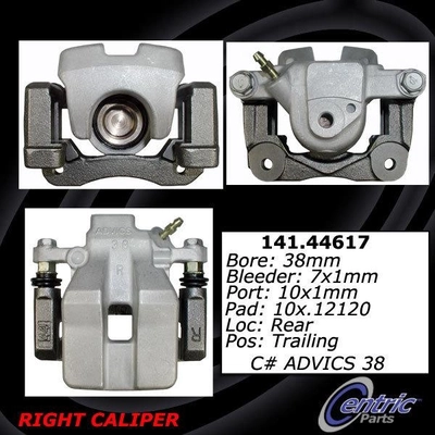 Rear Right Rebuilt Caliper With Hardware by CENTRIC PARTS - 141.44617 pa10