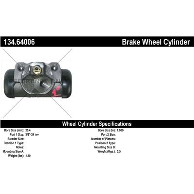 Rear Right Wheel Cylinder by CENTRIC PARTS - 134.64006 pa1