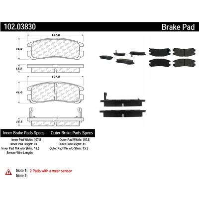 Rear Semi Metallic Pads by CENTRIC PARTS - 102.03830 pa6