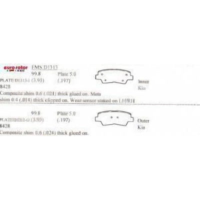 EUROROTOR - F1D1313H - Rear Semi Metallic Pads pa1