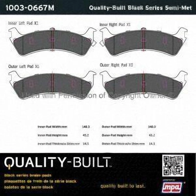 Rear Semi Metallic Pads by QUALITY-BUILT - 1003-0667M pa1