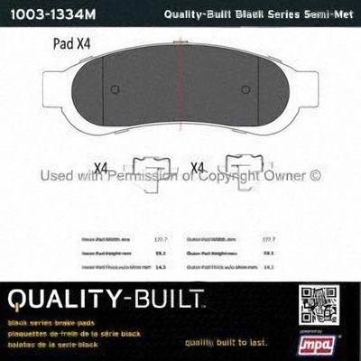 Rear Semi Metallic Pads by QUALITY-BUILT - 1003-1334M pa1