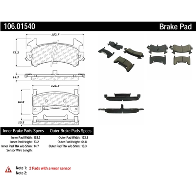 Rear Severe Duty Semi Metallic Premium Pad by CENTRIC PARTS - 106.01540 pa5