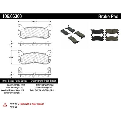 Rear Severe Duty Semi Metallic Premium Pad by CENTRIC PARTS - 106.06360 pa2