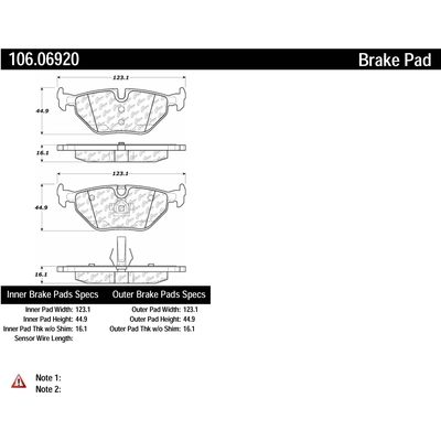 Rear Severe Duty Semi Metallic Premium Pad by CENTRIC PARTS - 106.06920 pa1