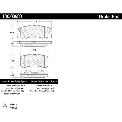 Rear Severe Duty Semi Metallic Premium Pad by CENTRIC PARTS - 106.08680 pa1