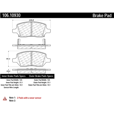 Rear Severe Duty Semi Metallic Premium Pad by CENTRIC PARTS - 106.10930 pa1