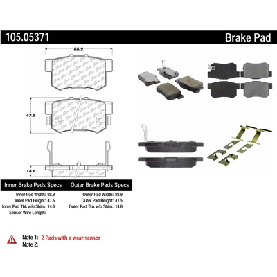 Rear Super Premium Ceramic Pads by CENTRIC PARTS - 105.05371 pa4