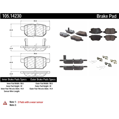 Rear Super Premium Ceramic Pads by CENTRIC PARTS - 105.14230 pa6